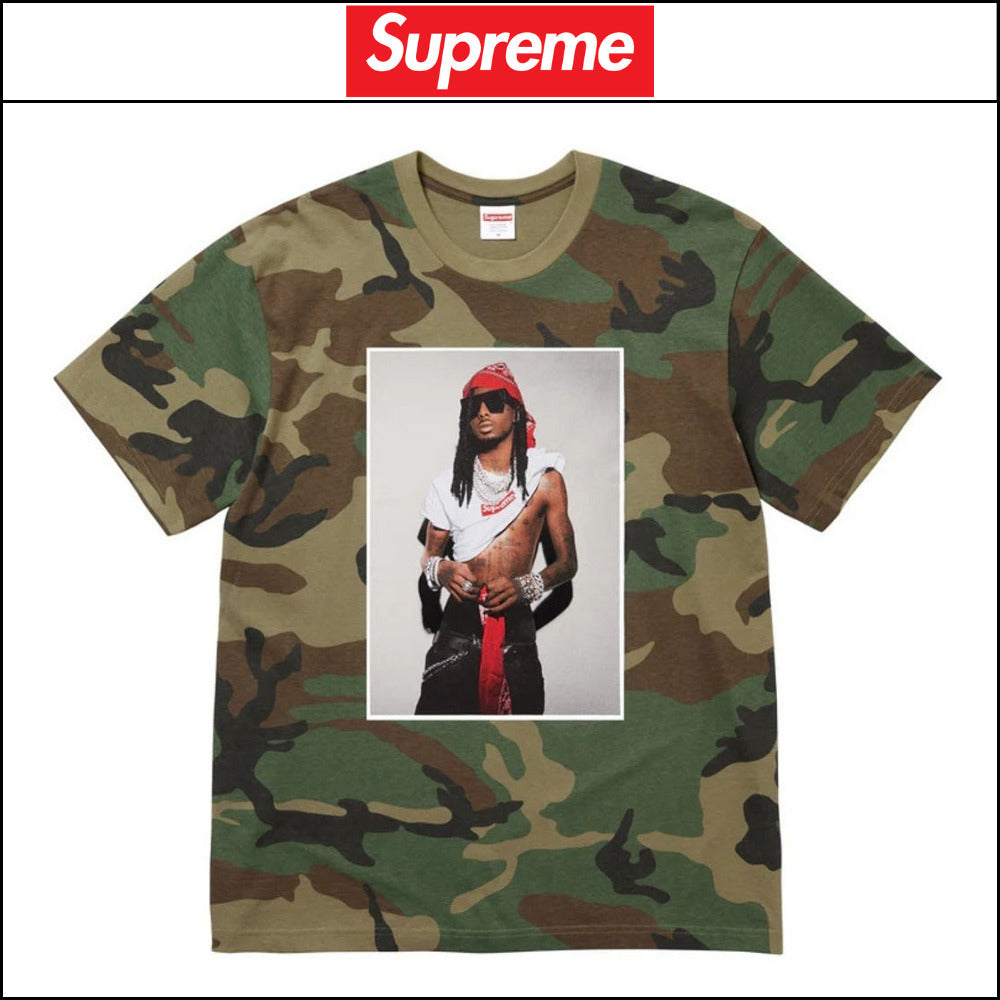 【Supreme】Playboy Carti T Shirt Woodland Camo
