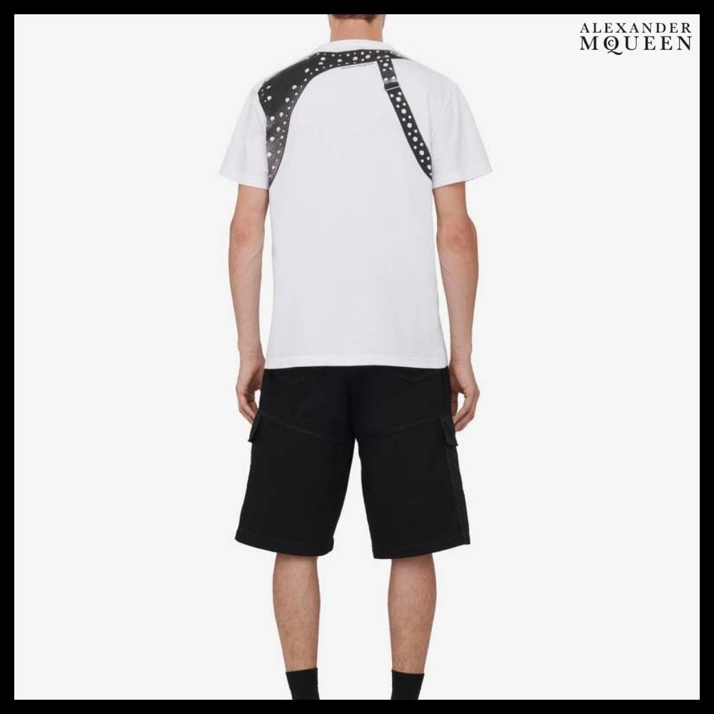 【Alexander Mcqueen】Studded Harness T-shirt in White/Black