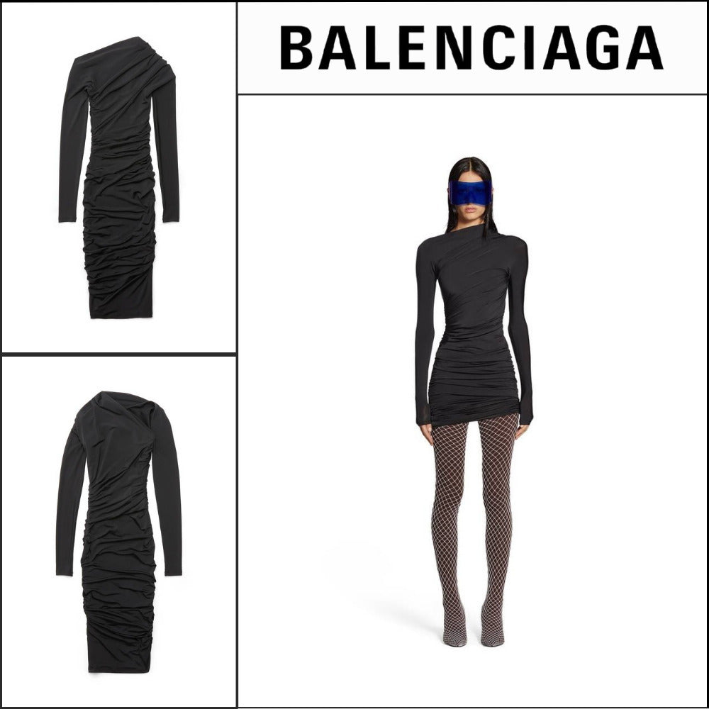 【BALENCIAGA】Twisted Mini Dress Black