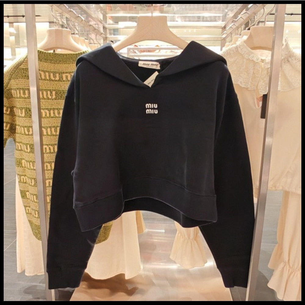 【MiuMiu】刺繍ロゴ セーラーカラー フェルパジャージー