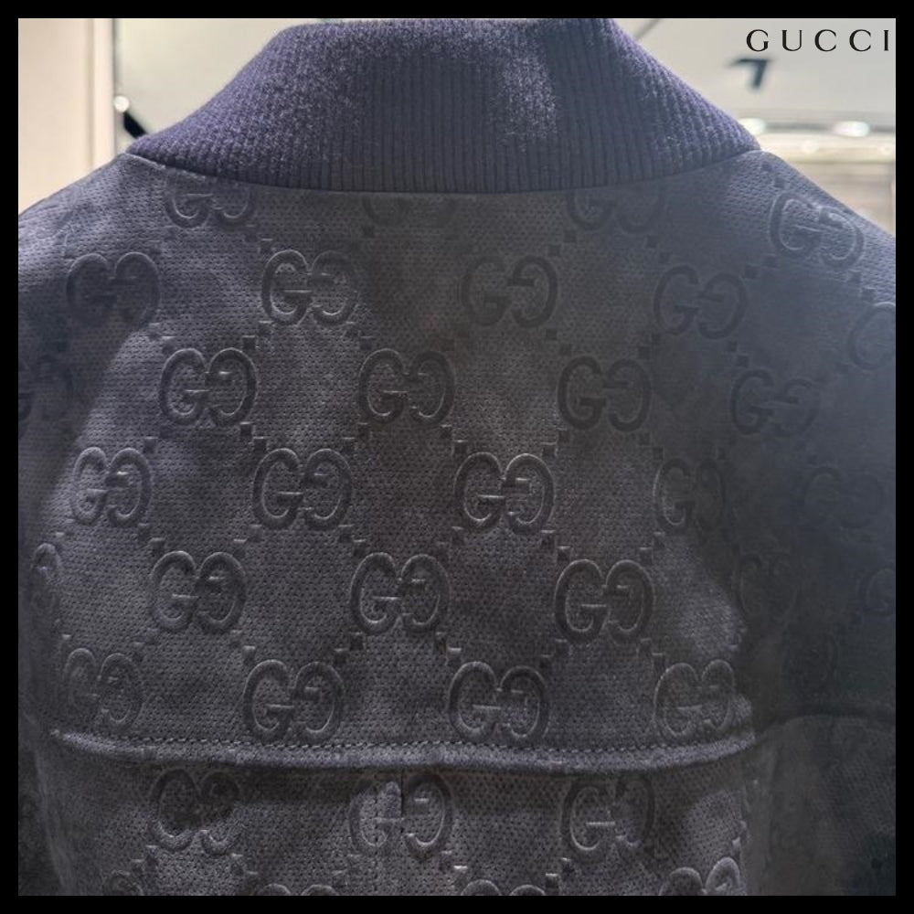 【GUCCI】GG Viscose Suede Bomber Jacket Royale