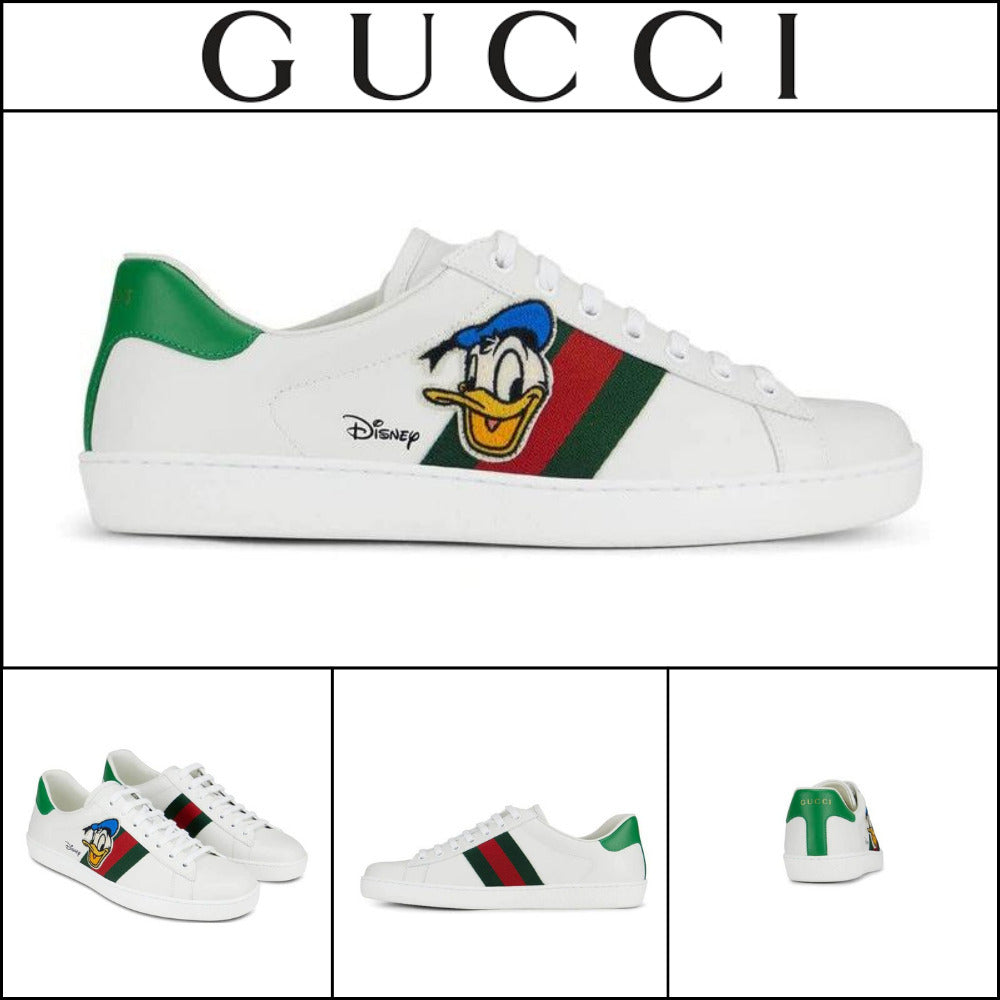 【GUCCI】Gucci X Disney Donald Duck Patch Sneakers White