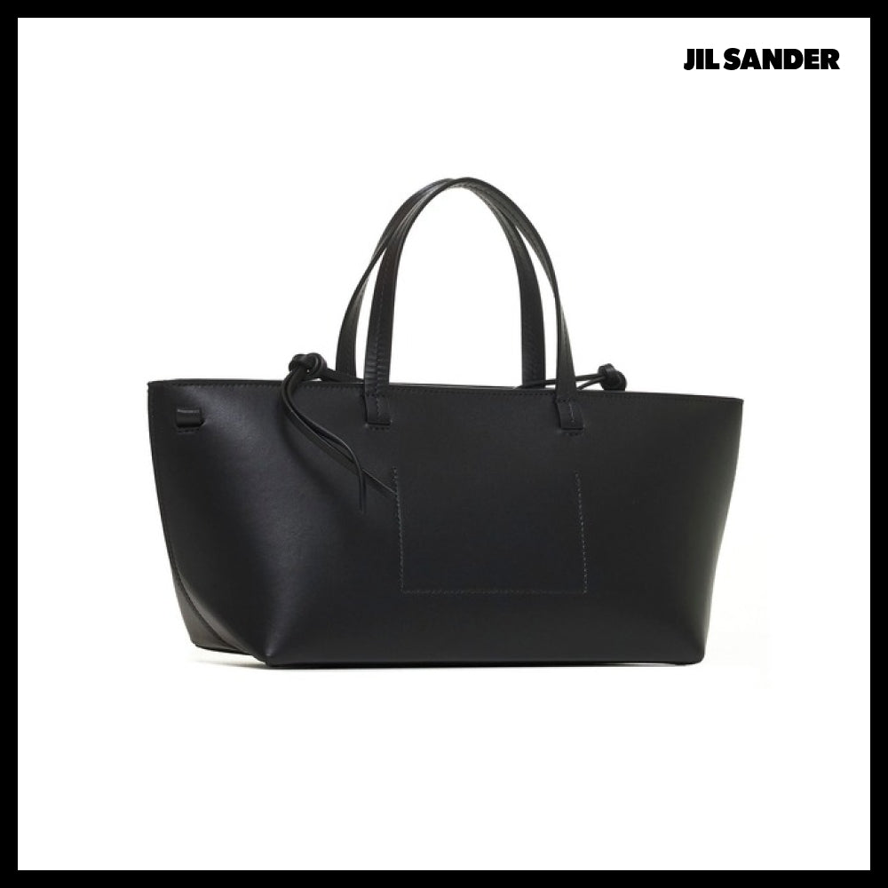 【JIL SANDER】Logo Lettered Leather Tote
