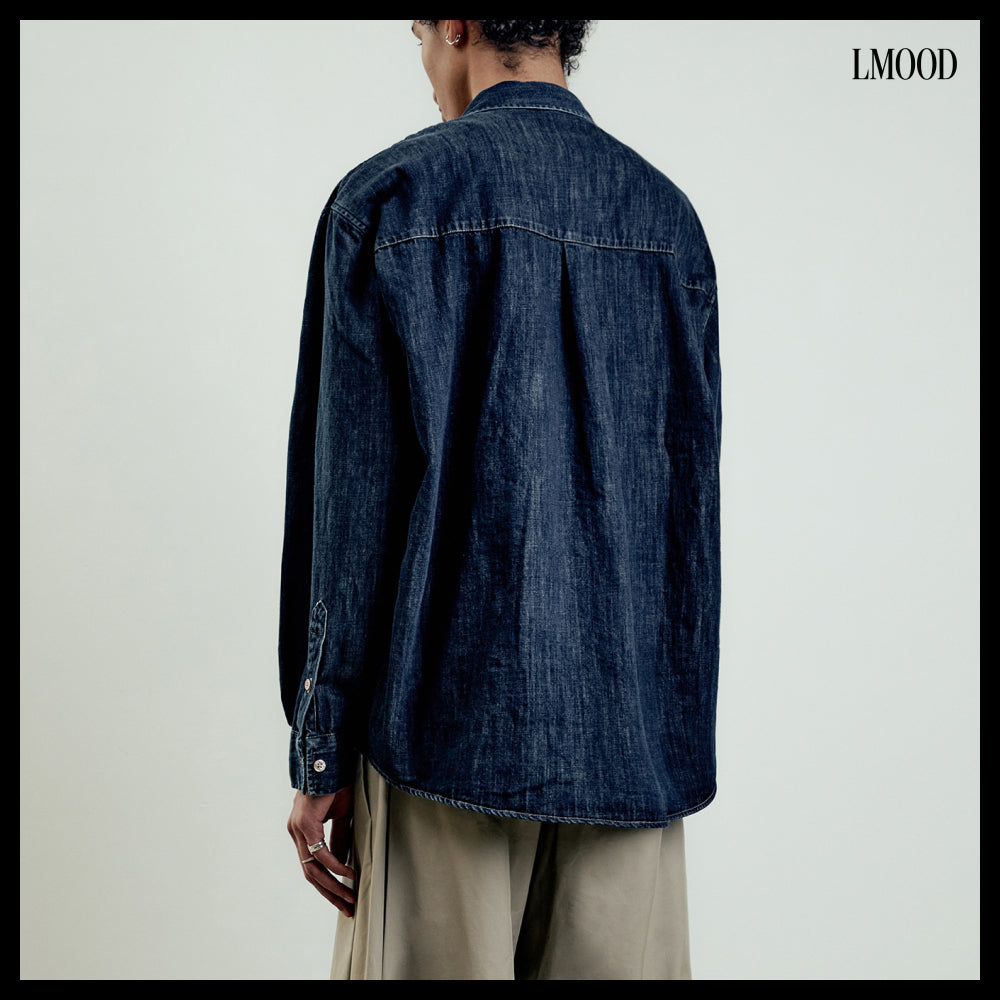 【LMOOD】Burning Denim Cotton Shirt 2 Colors