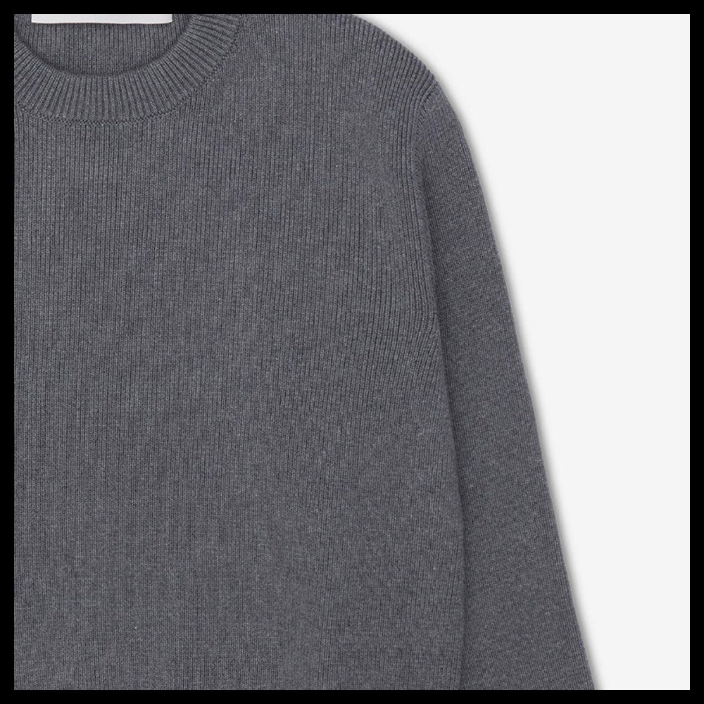 【Golden Goose】Boyfriend Crewneck Knit - Dark Gray Melange