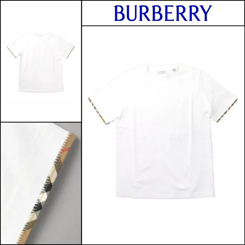 【Burberry】Maud Sleeve Check Cotton Short Sleeve T-Shirt