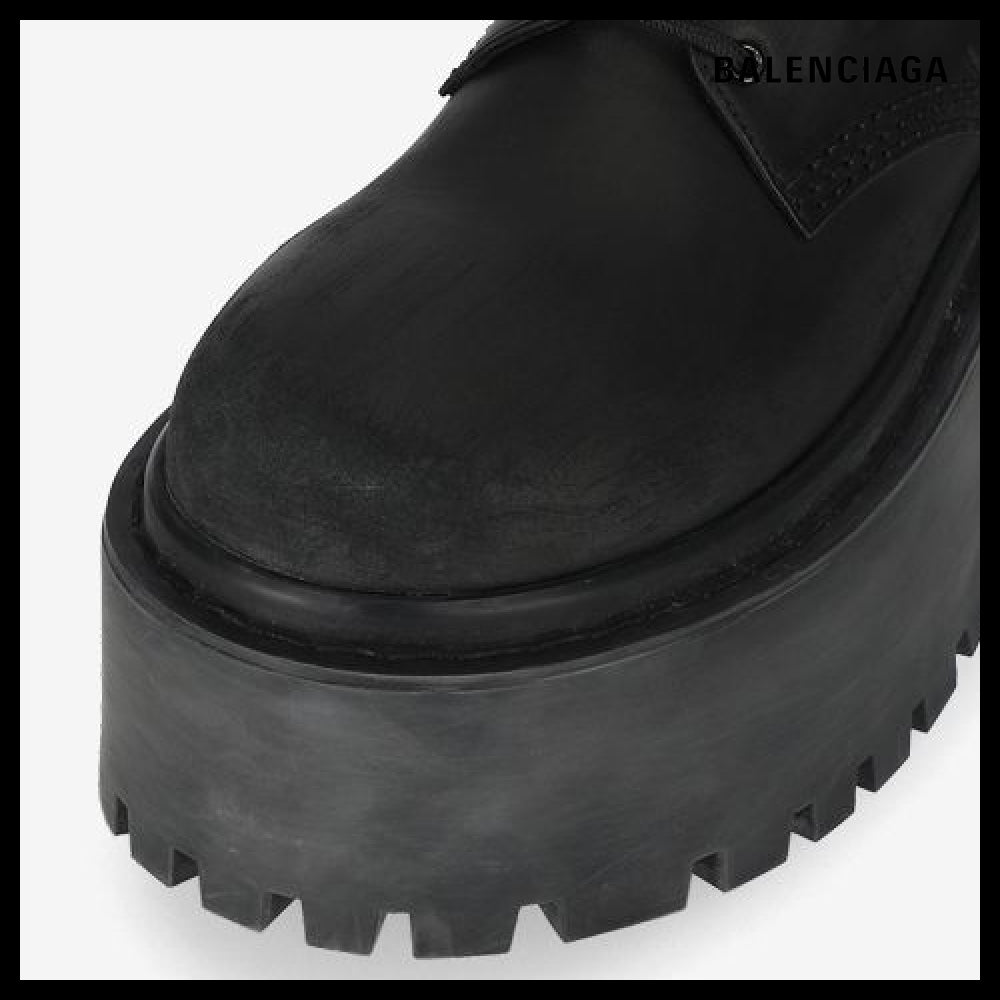 【BALENCIAGA】Strike Platform Derby Shoes Black