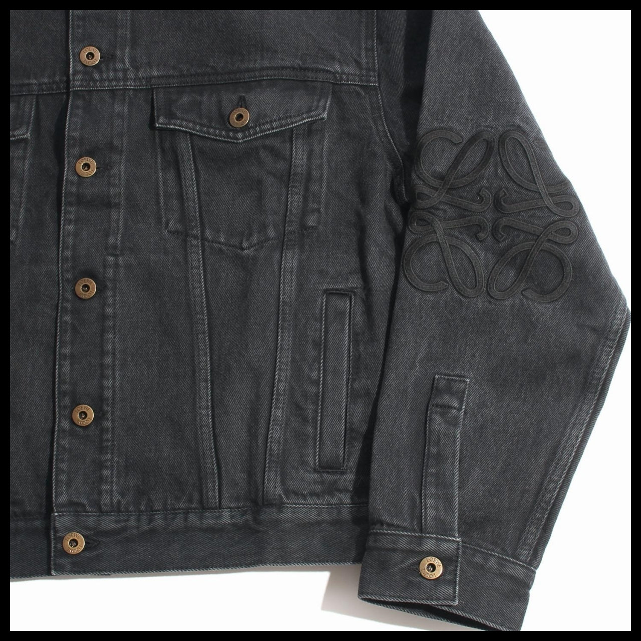 【LOEWE】Black Trucker Jacket casual outerwear