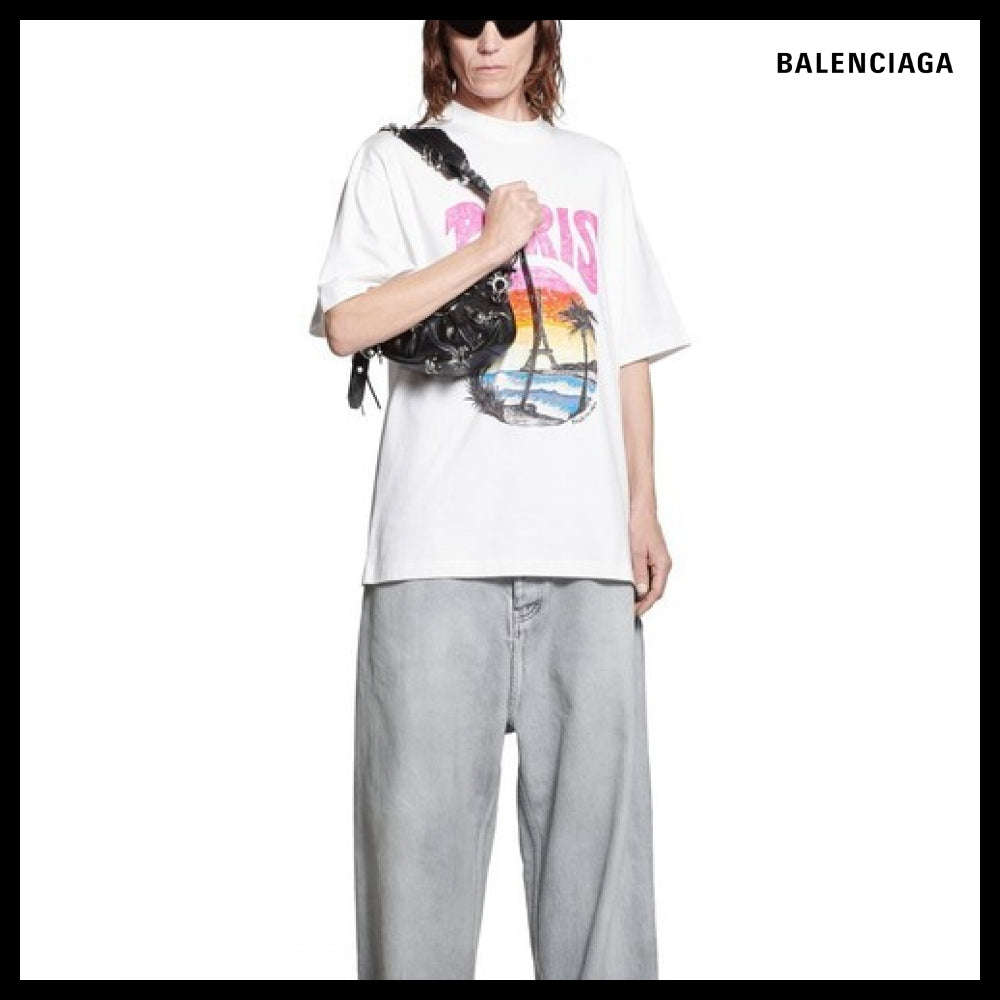 【BALENCIAGA】Paris Tropical Medium Fit T-Shirt 764235