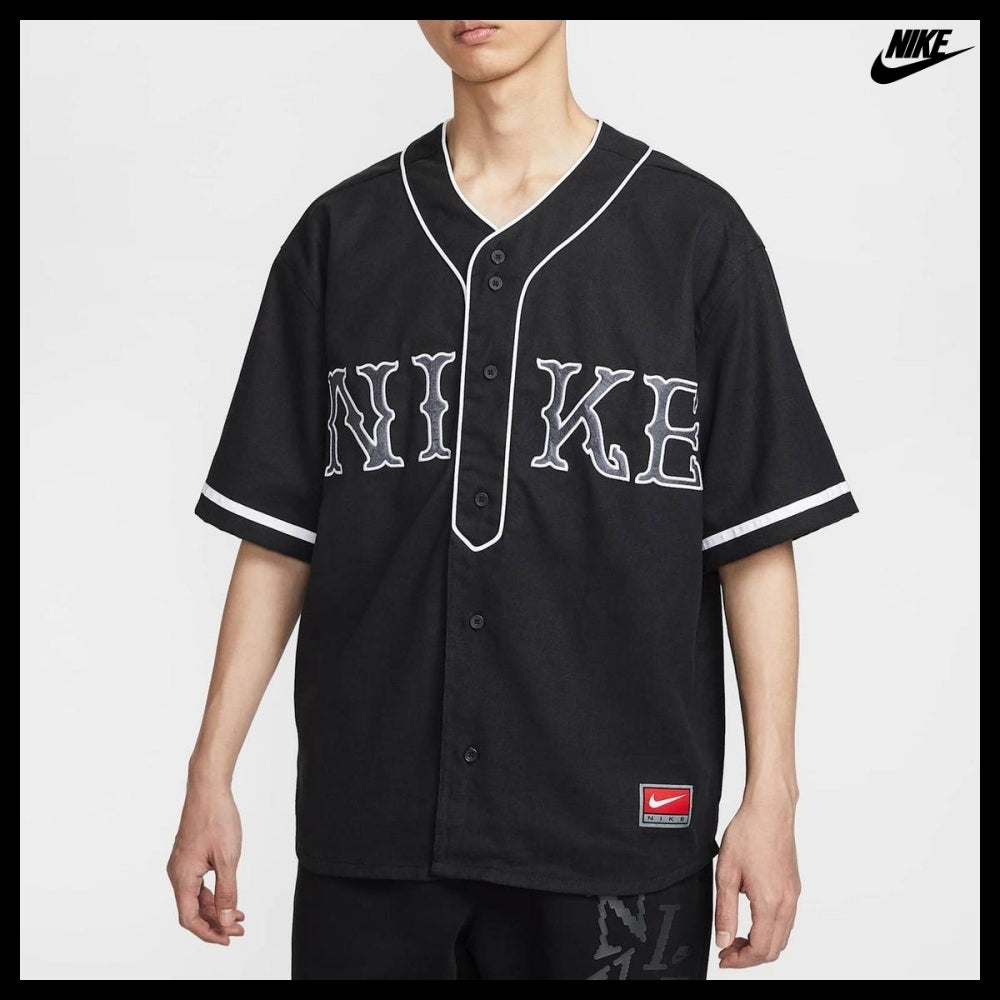 【NIKE】Life Short Sleeve Vintage Sports Top M Black White