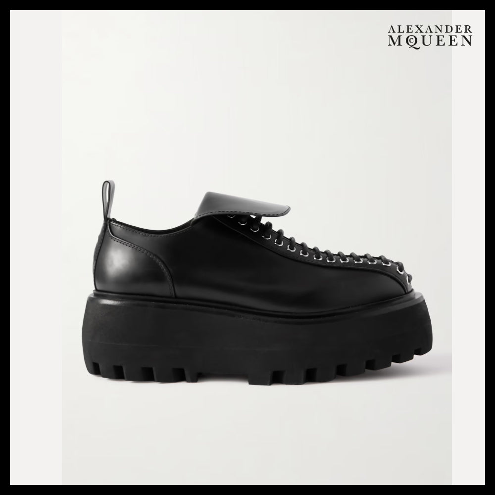 【Alexander Mcqueen】Sofa Lace-Up Platform Brogues Black