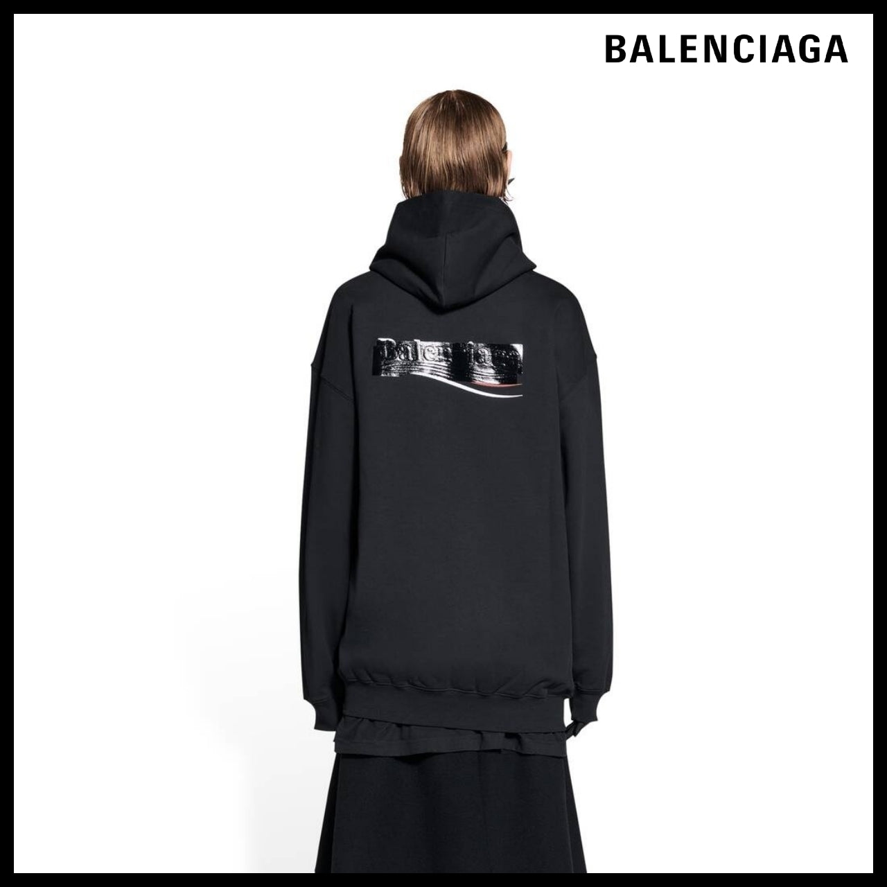 【BALENCIAGA】Black Gaffer Hoodie Medium Fit