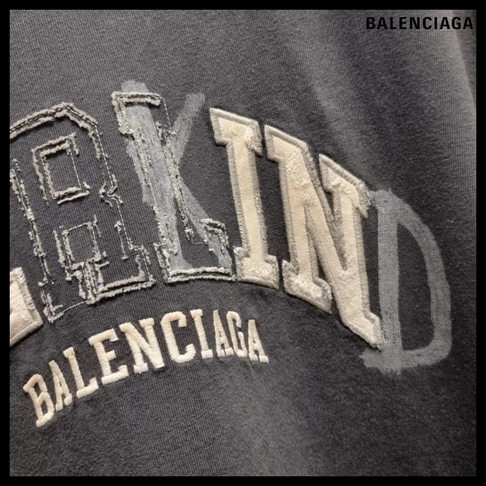 【BALENCIAGA】Oversized T-Shirt Faded Black White