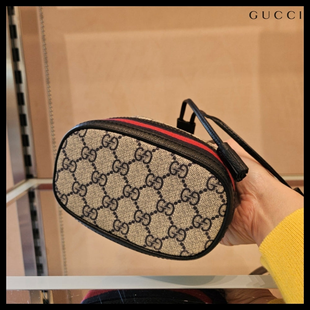 【GUCCI】Ophidia GG canvas mini bucket bag beige blue