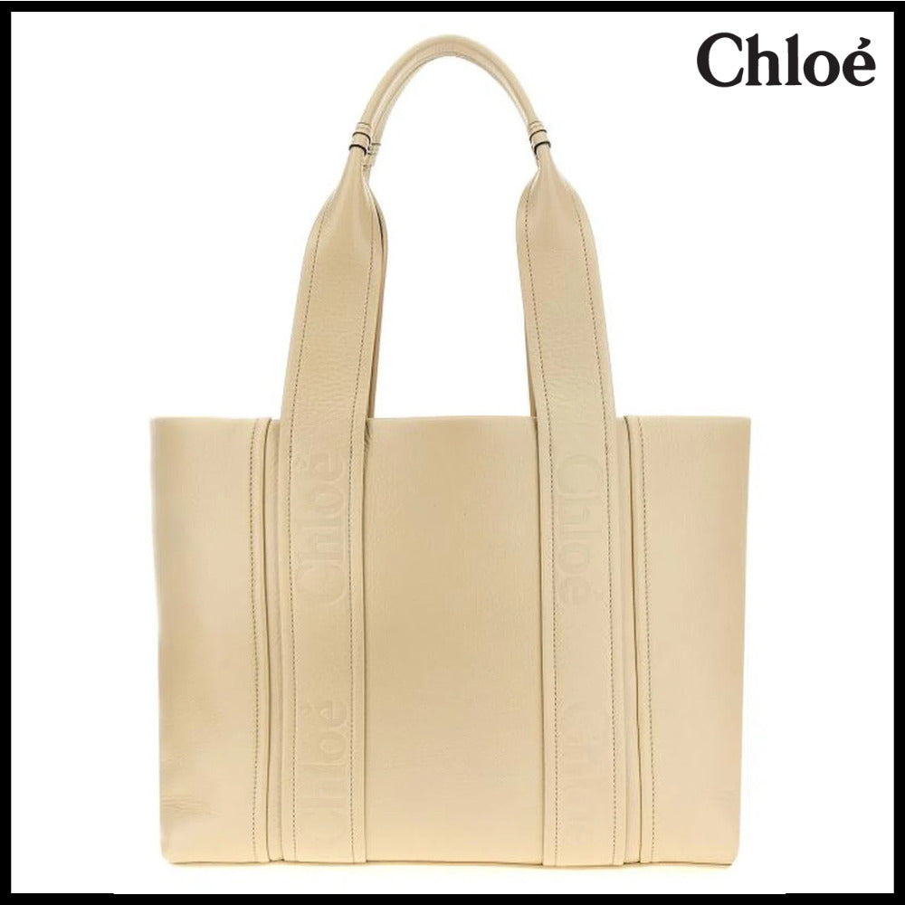 【Chloe】Woody Medium Tote Bag Sweet Beige