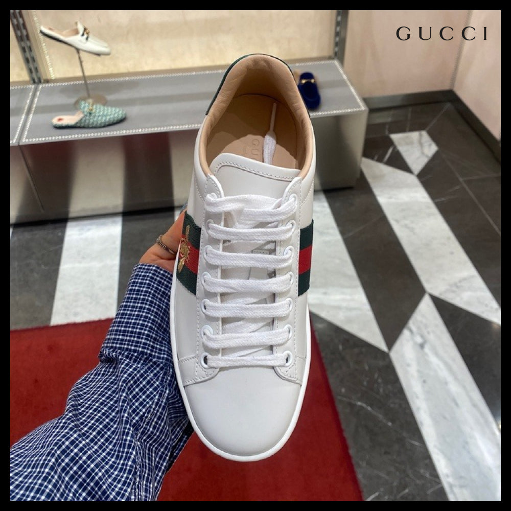 【GUCCI】Ace Bee Embroidered Women’s Sneakers White
