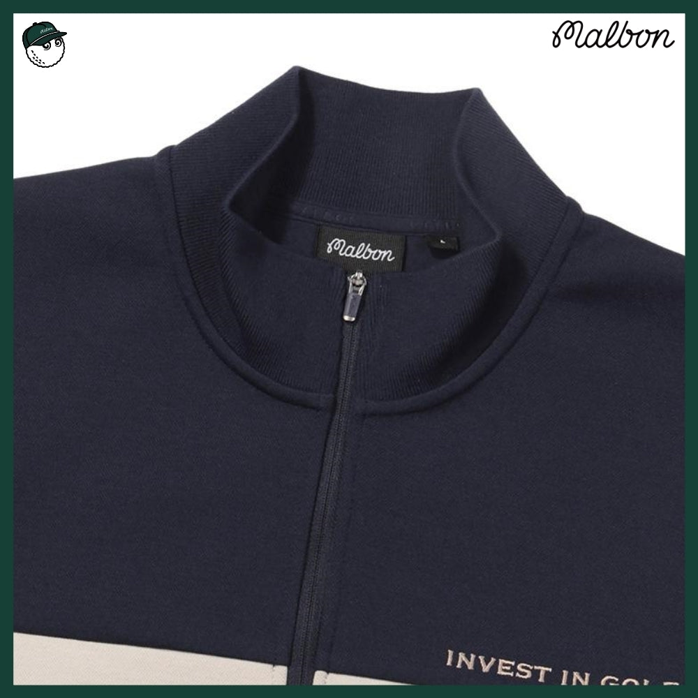 【MALBON GOLF】 AIRLY COLORED ZIP-UP MTM T-SHIRT MAN 3COLORS