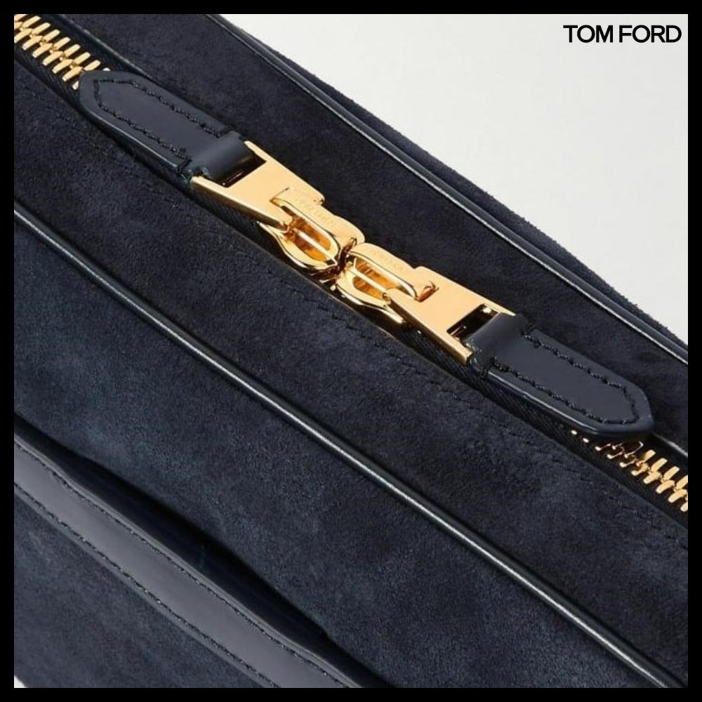 【TOM FORD】MESSENGER BAG SUEDE BLUE