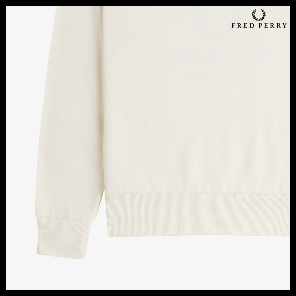 【FRED PERRY】Clubhouse Embroidered Champion Sweatshirt Ecru