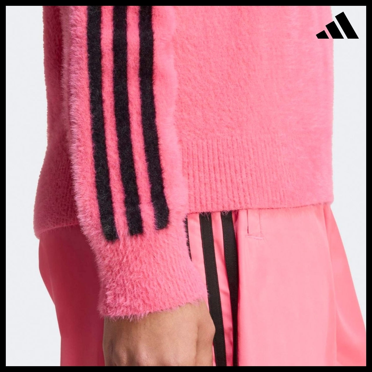 【ADIDAS】Holiday Lucid Pink Knit Sweater