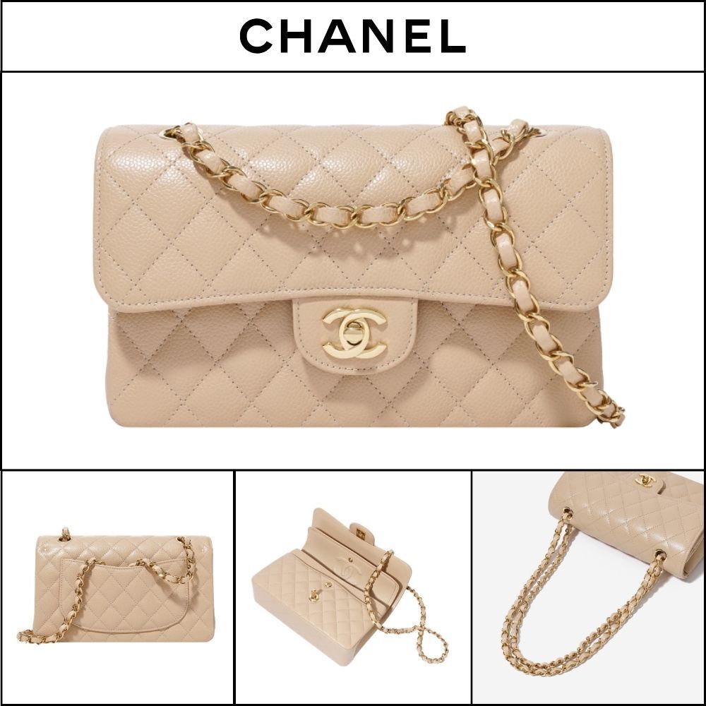 【CHANEL】Small Classic Handbag Grained Calfskin