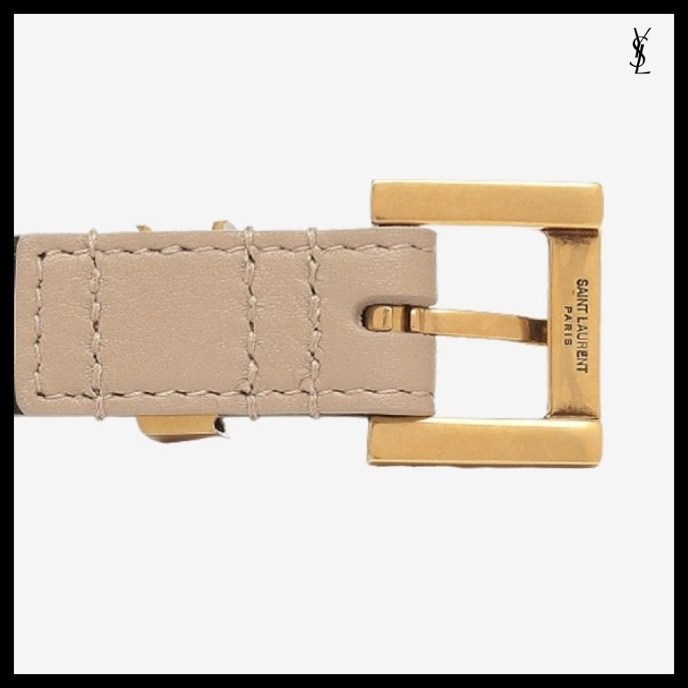 【Saint Laurent】Monogram Belt Beige Women