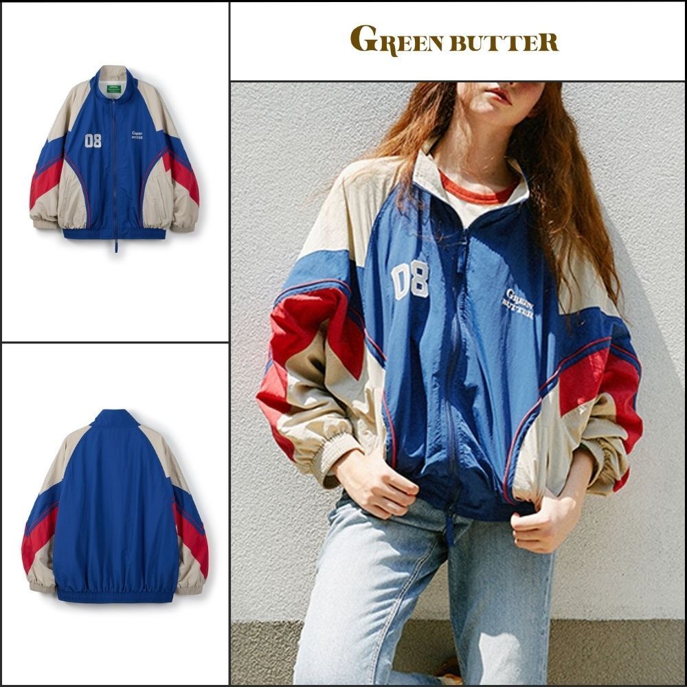 【GREEN BUTTER】Two-Way Windbreaker Jacket NAVY