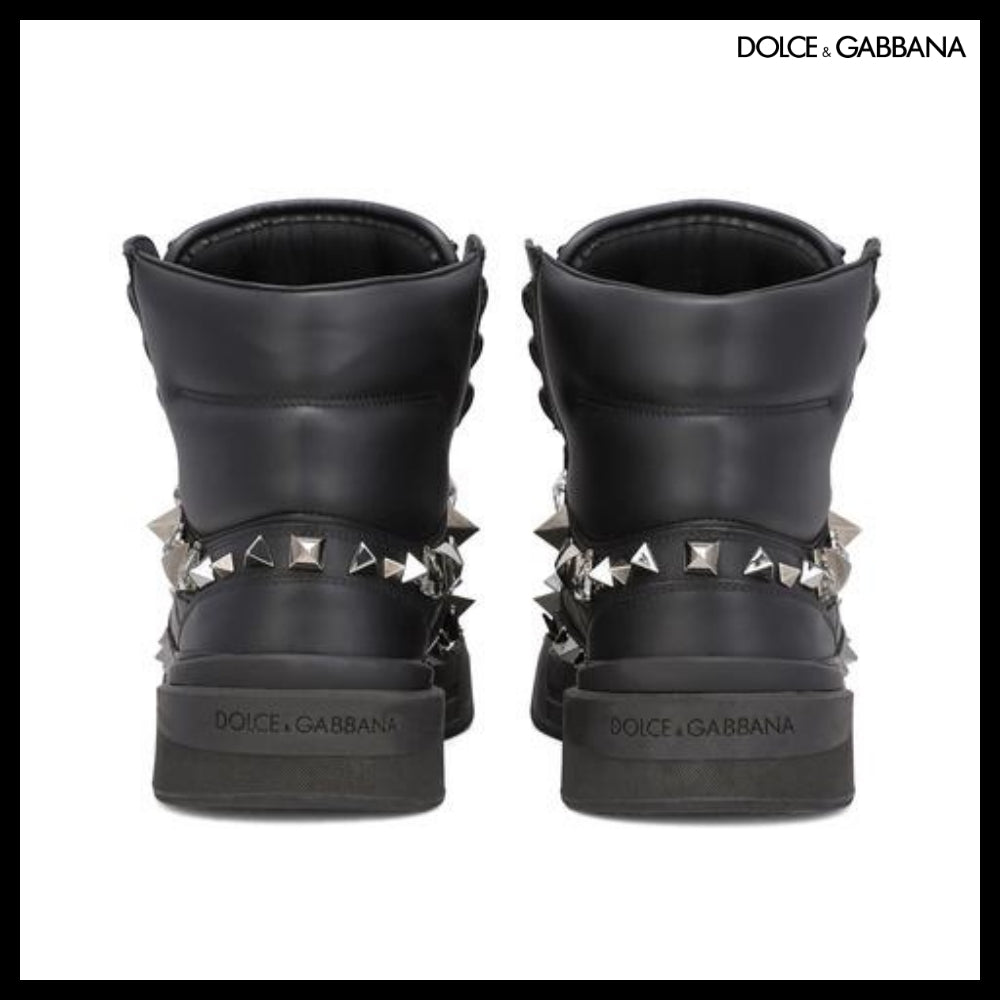 【Dolce & Gabbana】CALFSKIN NAPPA NEW ROMA MID-TOP SNEAKERS