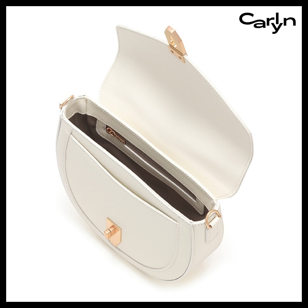 【carlyn】ムーンサドルロゴストラップクロスボディバッグ 4色