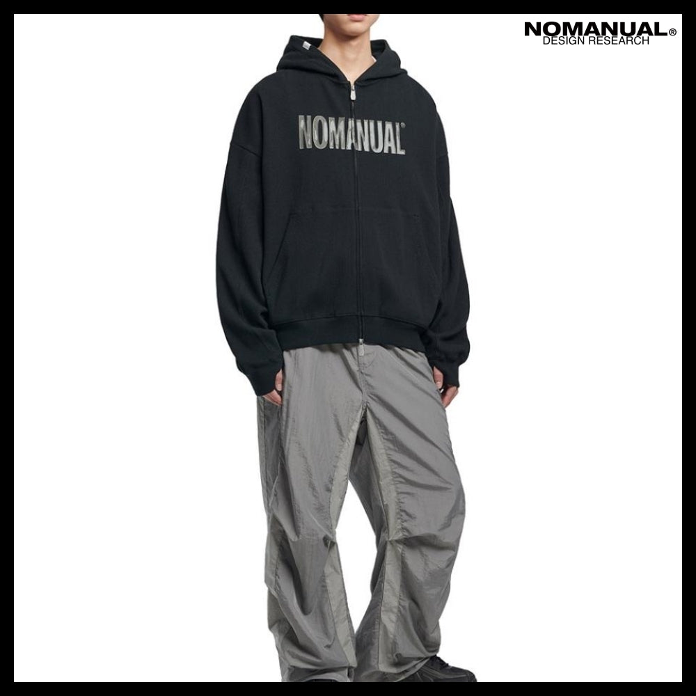【NOMANUAL】NM WAFFLE HOODED ZIP UP 2 Colors