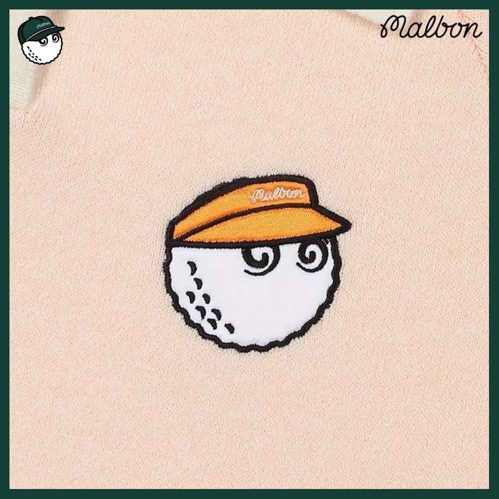 【MALBON GOLF】 SLEEVE CONTRAST COLLARED TOP WOMAN 2COLORS