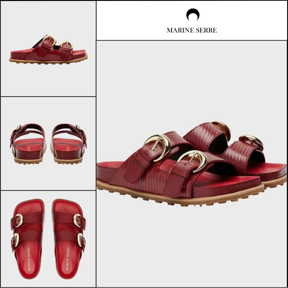 【MARINE SERRE】Men's LIZARD PRINTED LEATHER MS SLIDE RD10