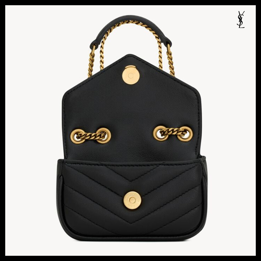 【Saint Laurent】Lambskin LOULOU Micro Bag Black