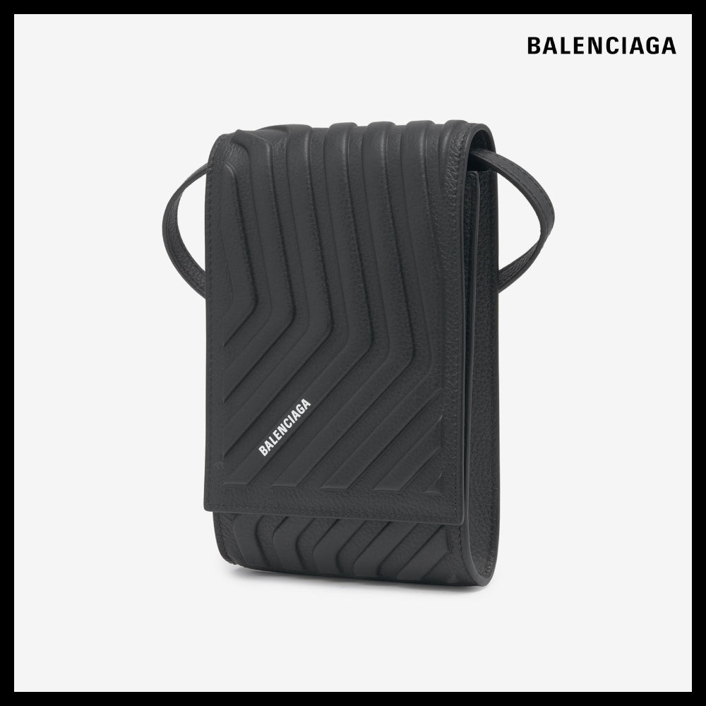 【BALENCIAGA】カー ストラップ フォンポーチ - ブラック