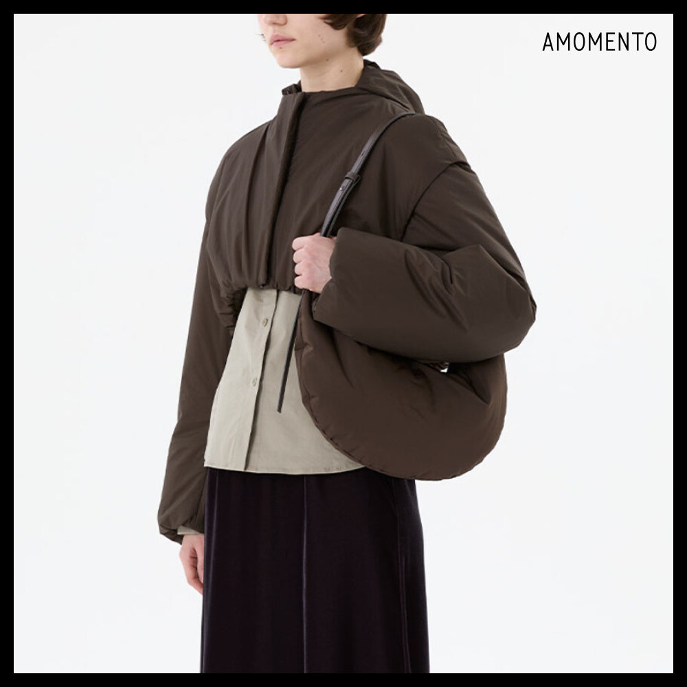 【AMOMENTO】Sheer Nylon Padded Crop Jumper 2 Colors