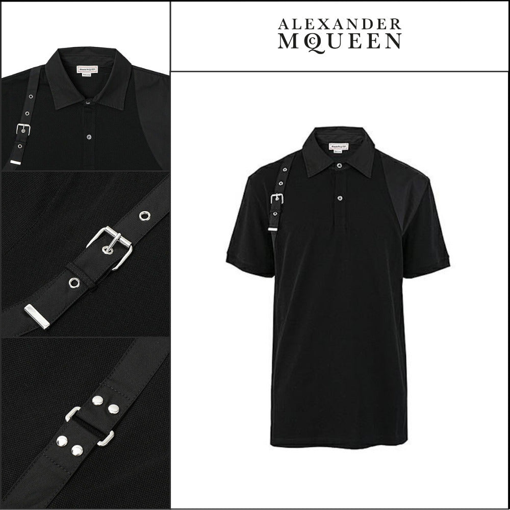 【Alexander Mcqueen】Harness Polo Shirt in Black