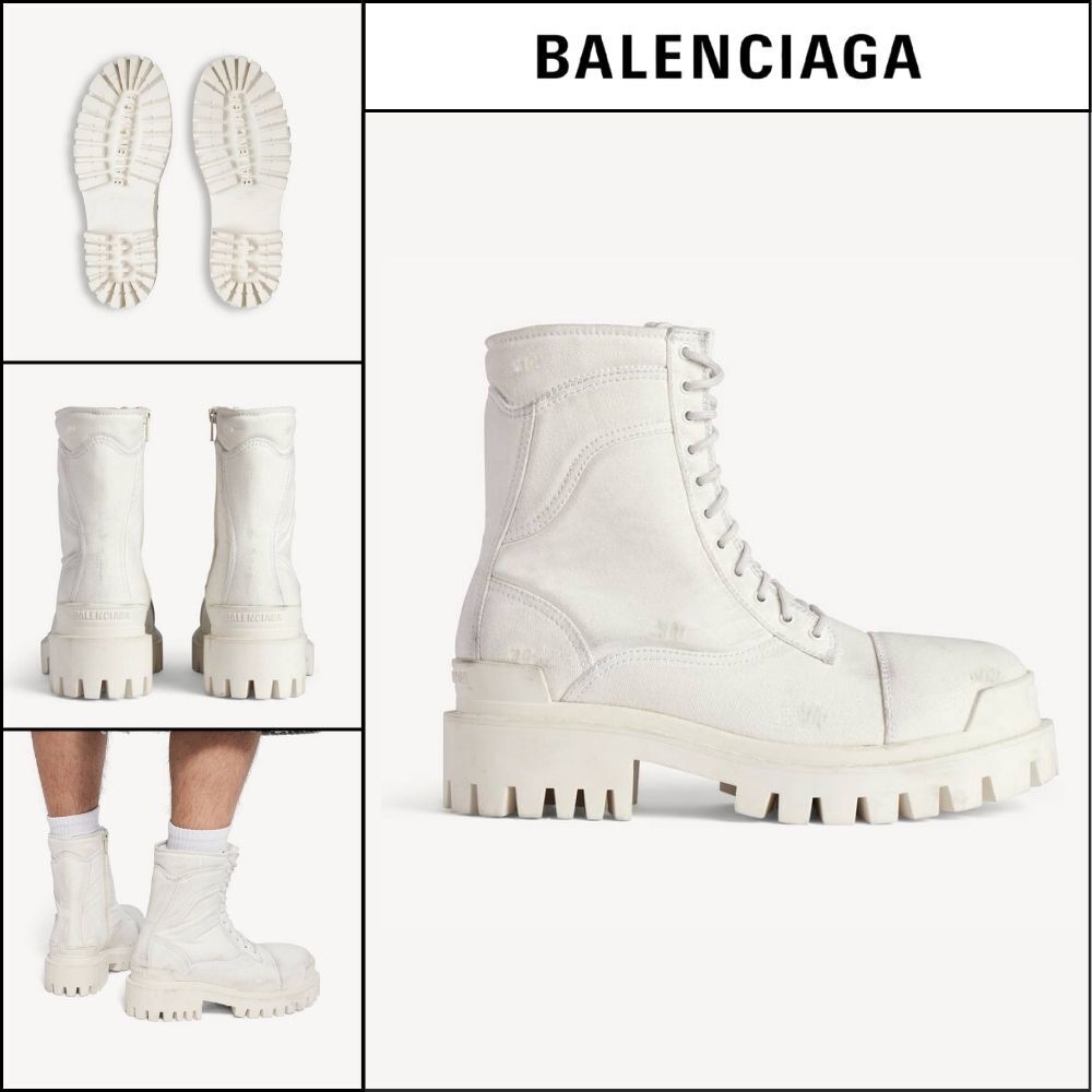 【BALENCIAGA】Combat Strike Boots White