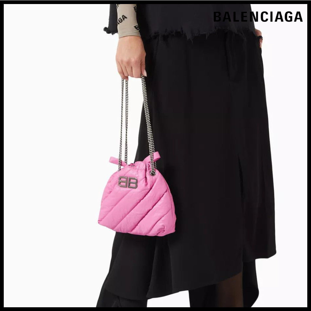 【BALENCIAGA】Crush XS Tote Bag Quilted Pink