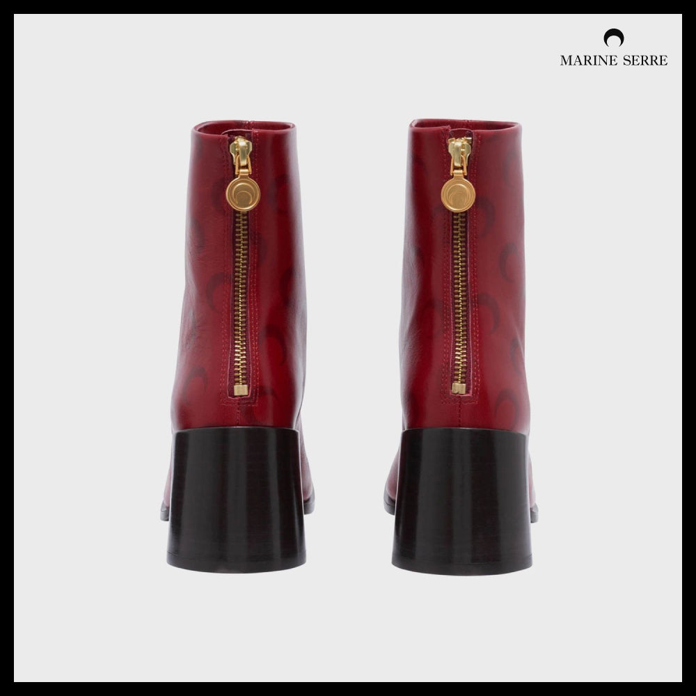 【MARINE SERRE】Moon Airbrushed Leather MS Block RD10 Red