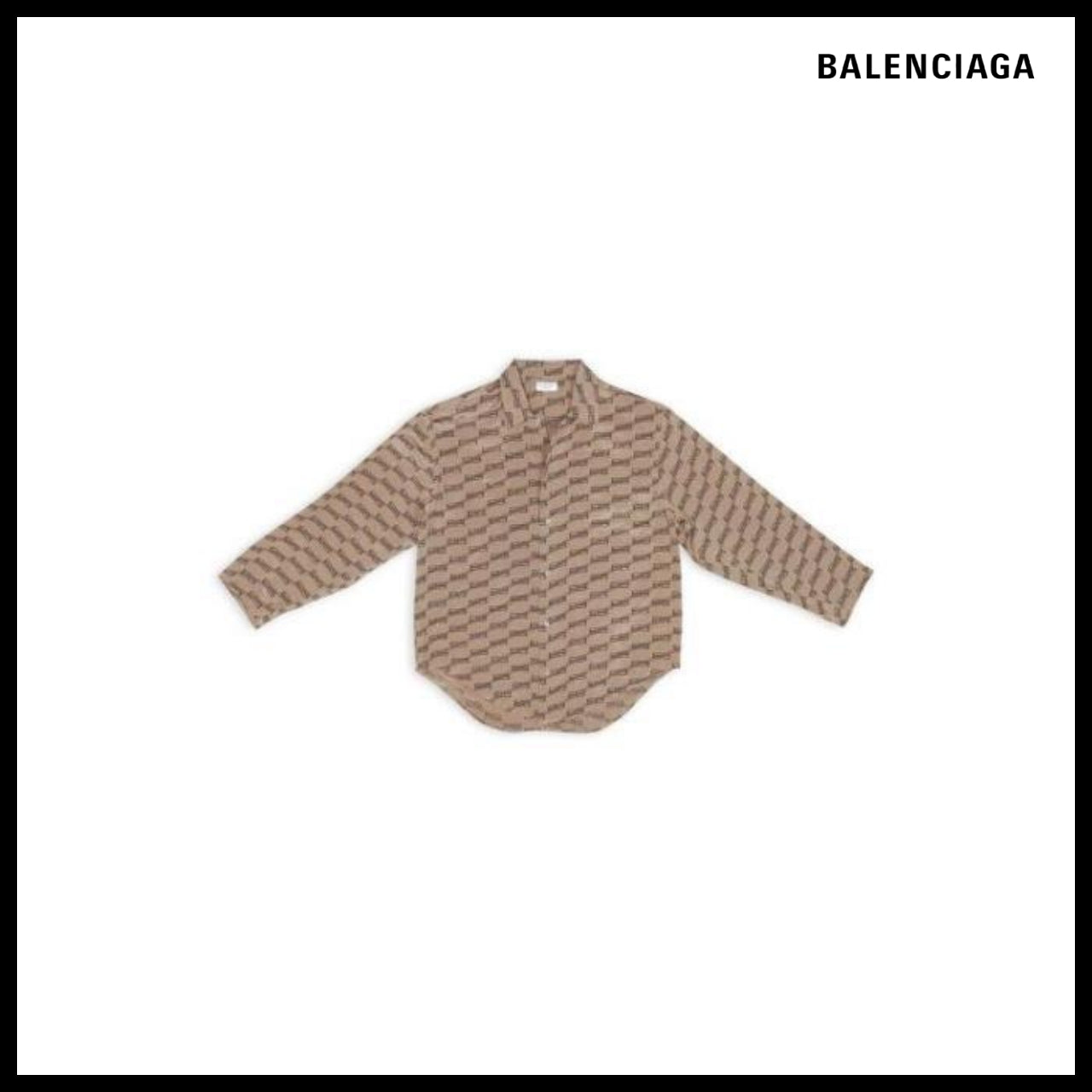 【BALENCIAGA】BB Monogram Minimal Shirt Beige