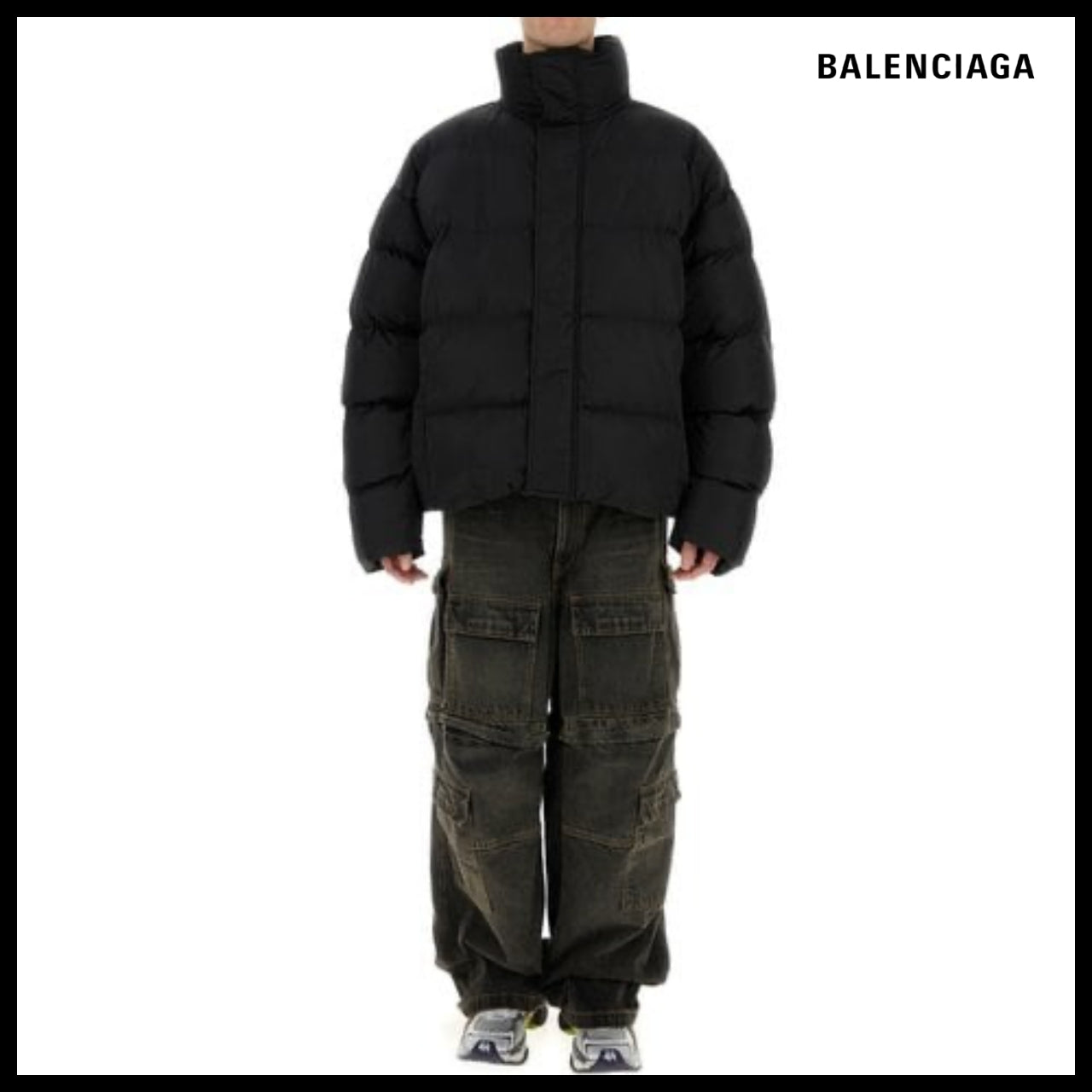 【BALENCIAGA】DIY Metal Outline Puffer Jacket Black