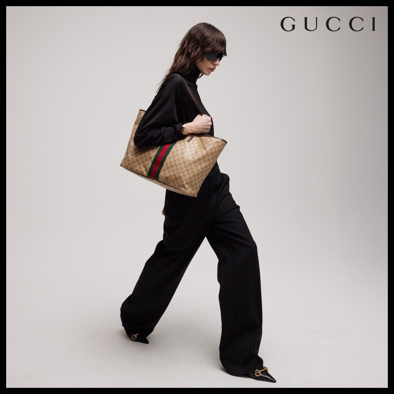 【GUCCI】Web Large Tote Bag