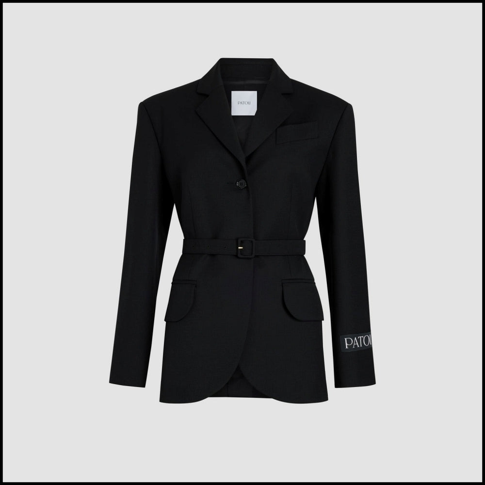 【PATOU】Technical Wool Belt Jacket