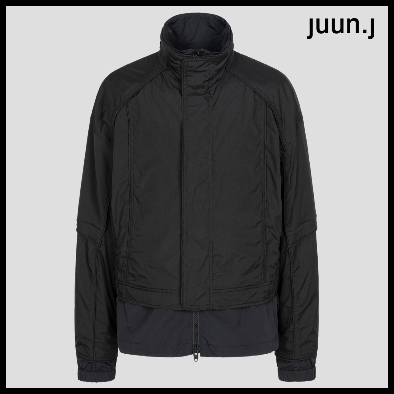 【JUUN.J】Ripstop Layered Puckering Jumper Black