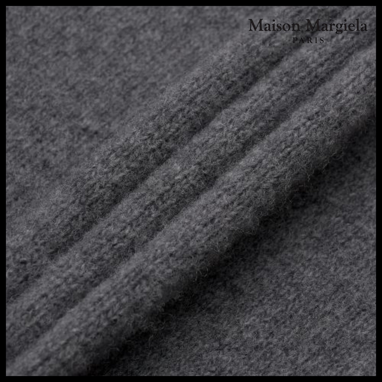 【Maison Margiela】Four Stitches Lambswool Cardigan Charcoal