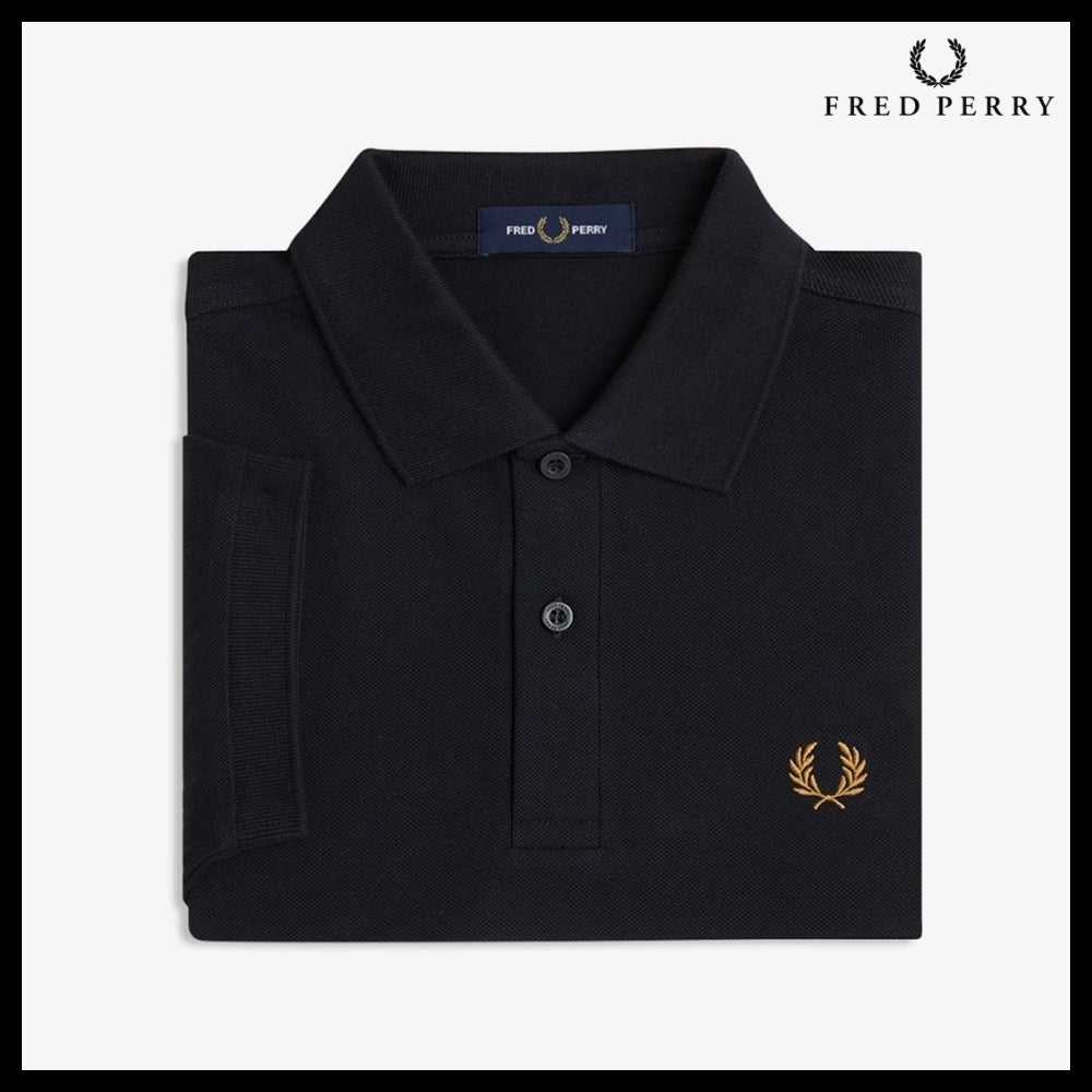 【FRED PERRY】Plain Fred Perry Shirt Black Dark Caramel