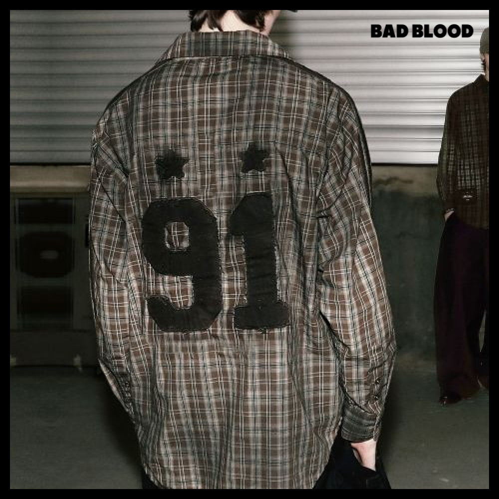 【BADBLOOD】Vintage Billy Check Shirt Large Fit 2colors