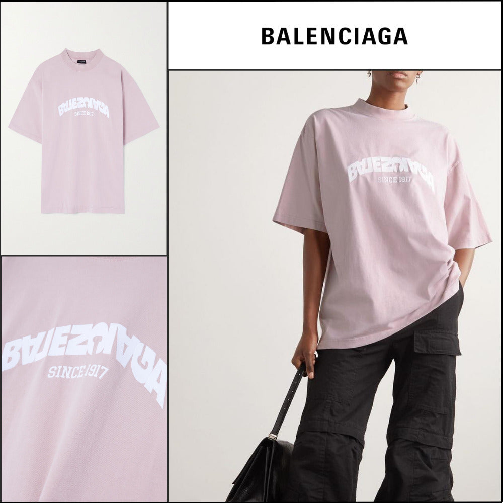 【BALENCIAGA】Back Flip Medium Fit T-Shirt Pink