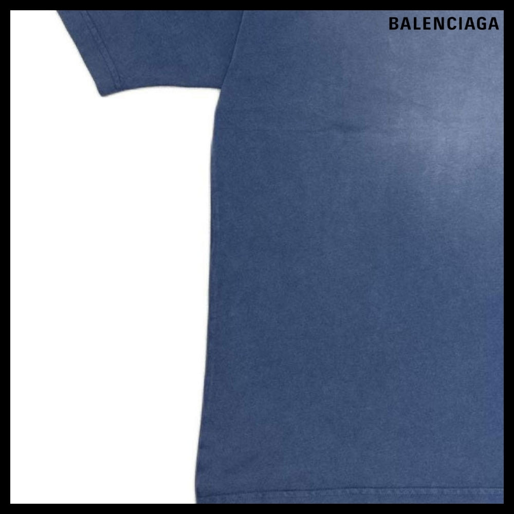 【BALENCIAGA】Hand-Drawn T-shirt Blue