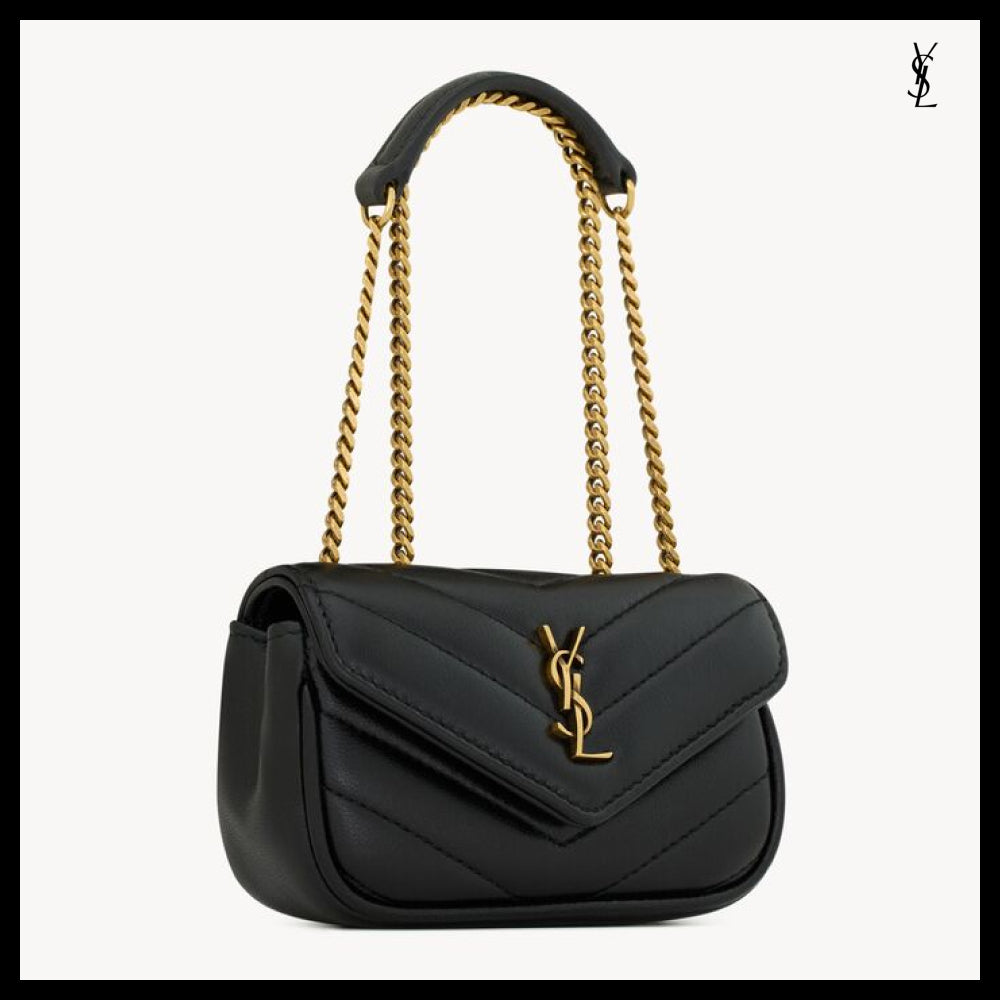 【Saint Laurent】Lambskin LOULOU Micro Bag Black